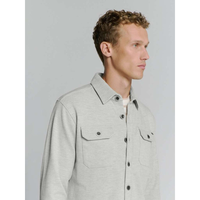 No Excess Overshirt button closure sweat grey melange 27580103-102 large