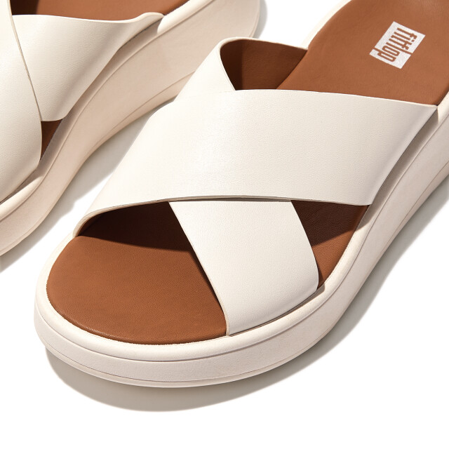 FitFlop F-mode leather flatform cross slides FW5 large