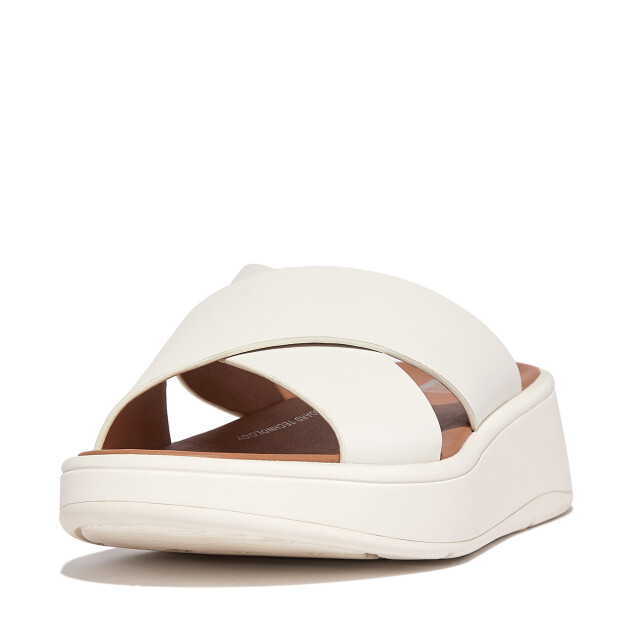 FitFlop F-mode leather flatform cross slides FW5 large