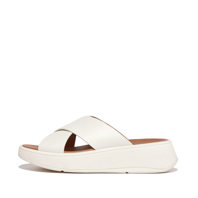 FitFlop F-mode leather flatform cross slides FW5 large