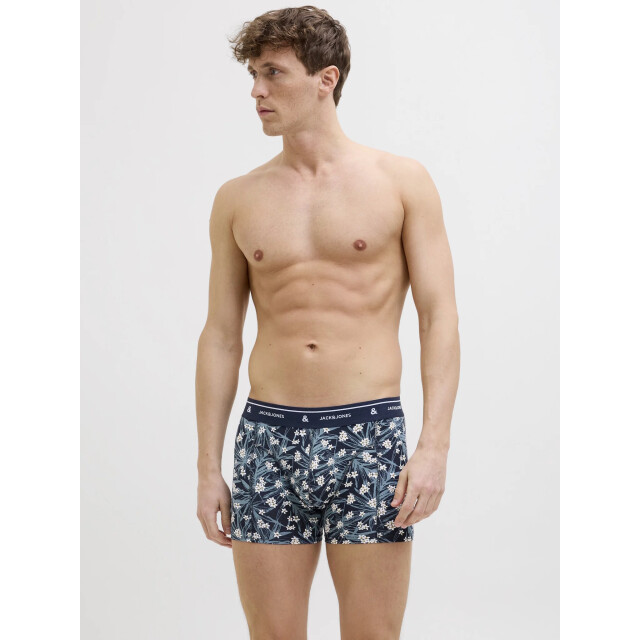 Jack & Jones Heren boxershorts trunks jaczach 3-pack gebloemde print/effen 12269357 large