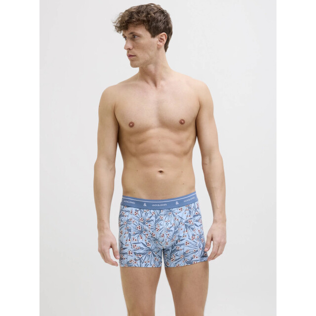 Jack & Jones Heren boxershorts trunks jaczach 3-pack gebloemde print/effen 12269357 large