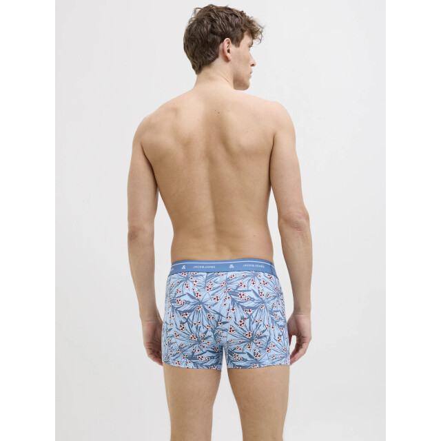 Jack & Jones Heren boxershorts trunks jaczach 3-pack gebloemde print/effen 12269357 large