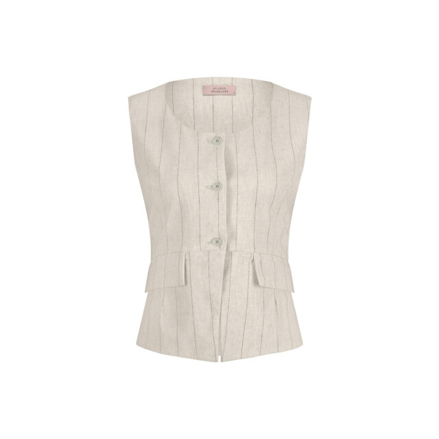 Studio Anneloes Rebekka pinstripe gilet zand dessin 4259.06.0005 large