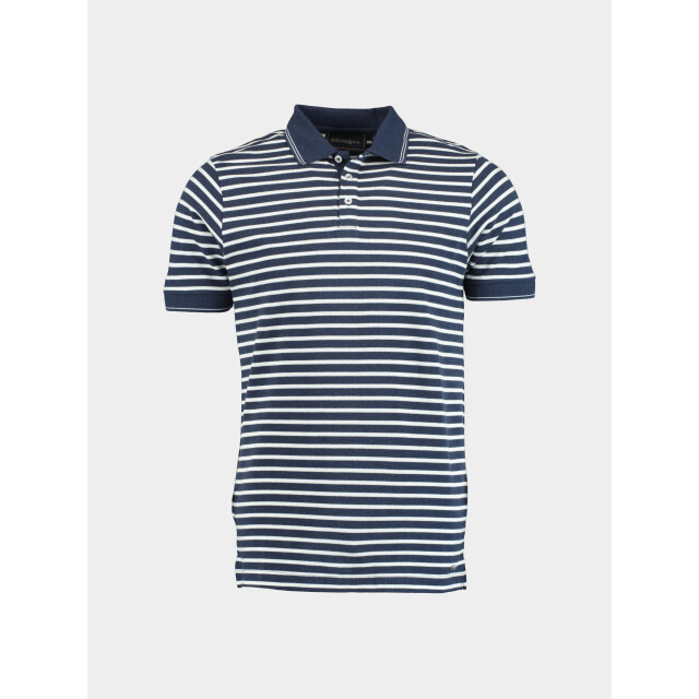 Scotland Blue Polo korte mouw liam stripe polo pique 25108li17sb/290 navy 186935 large