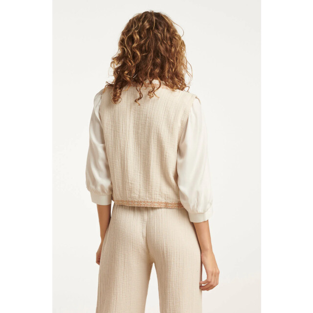 Smashed Lemon 25190 katoenen gilet met aztec borduursels | 25190-010-720 large