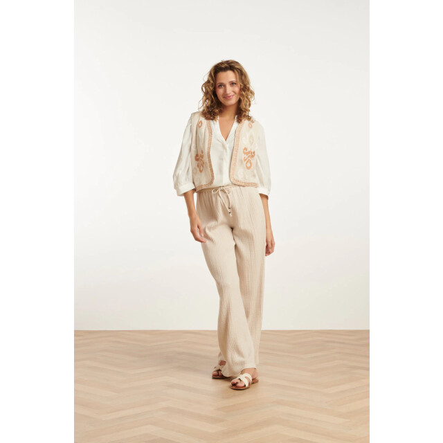 Smashed Lemon 25190 katoenen gilet met aztec borduursels | 25190-010-720 large
