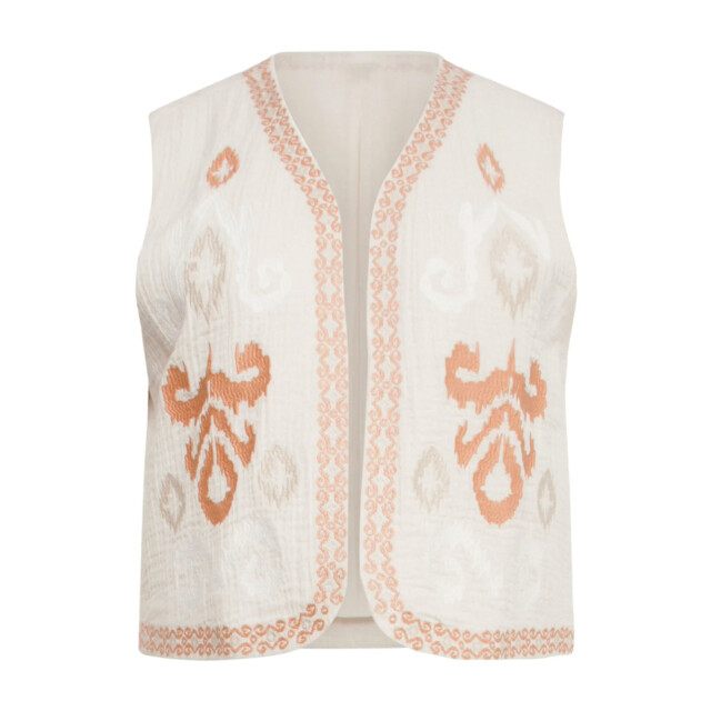 Smashed Lemon 25190 katoenen gilet met aztec borduursels | 25190-010-720 large