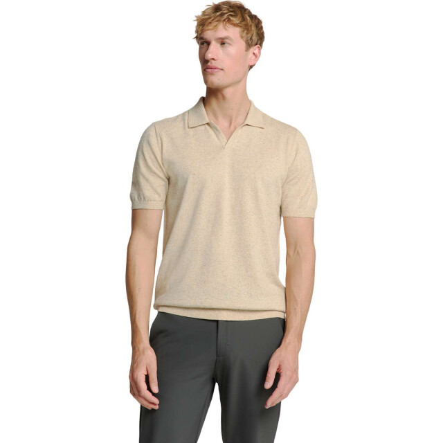 No Excess Pullover short sleeve polo v melang sand 28220453-015 large