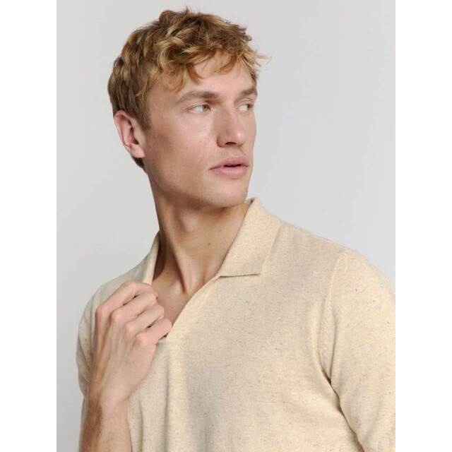 No Excess Pullover short sleeve polo v melang sand 28220453-015 large
