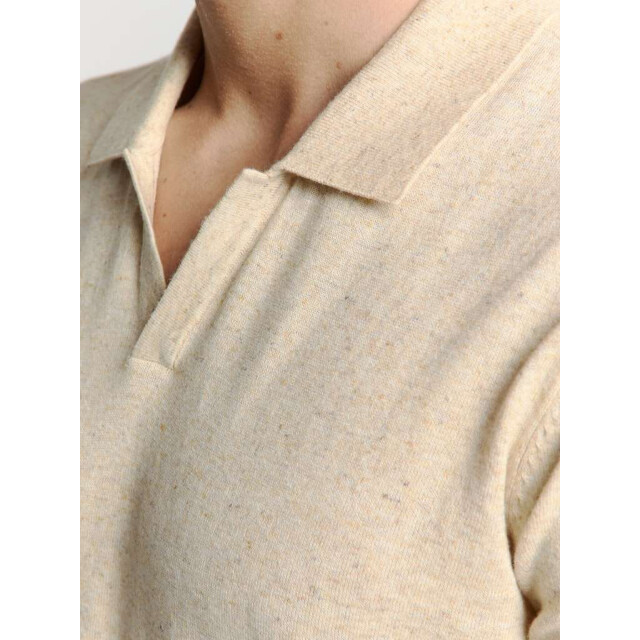 No Excess Pullover short sleeve polo v melang sand 28220453-015 large