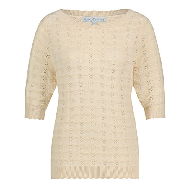 Red Button Top srb4494 sweet butter SRB4494 Sweet pointelle - Butter large
