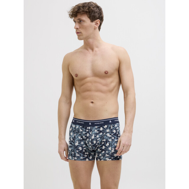 Jack & Jones Heren boxershorts trunks jaczach 3-pack gebloemde print/effen 12269357 large