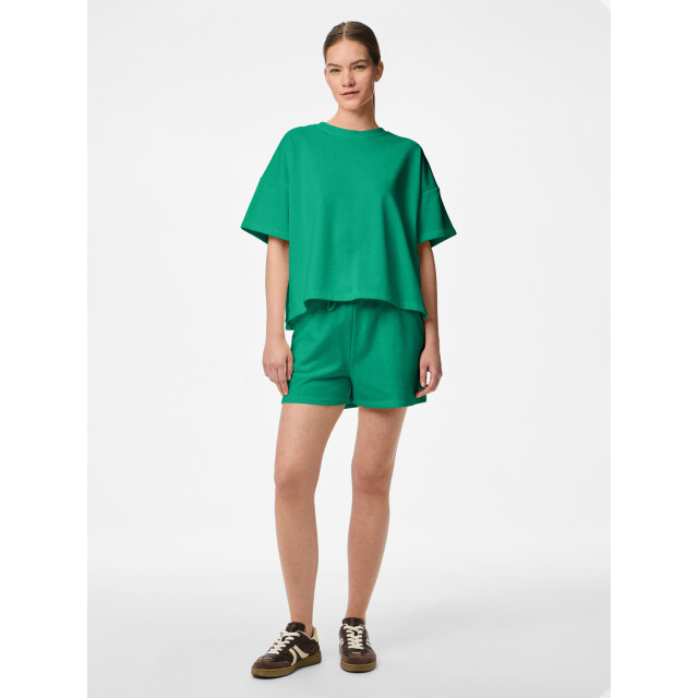 Pieces Dames t-shirt pcchilli sweatshirt ronde hals effen 17118870-Groen large