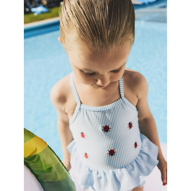 Name It Meisjes badpak nmfzammer gestreept lieveheersbeestjes print lichtblauw 13239671-Bonnie Blue large