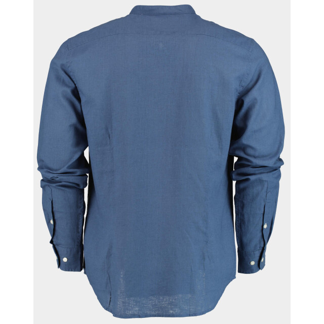 Bos Bright Blue Casual hemd lange mouw linnen shirt lm 42540006b/235 ultramarine 190994 large