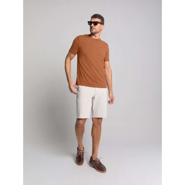 No Excess T-shirt crewneck solid basic caramel 28340401-048 large