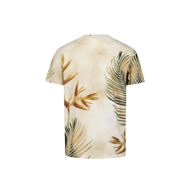 No Excess T-shirt crewneck allover printed sl sand 28350416-015 large