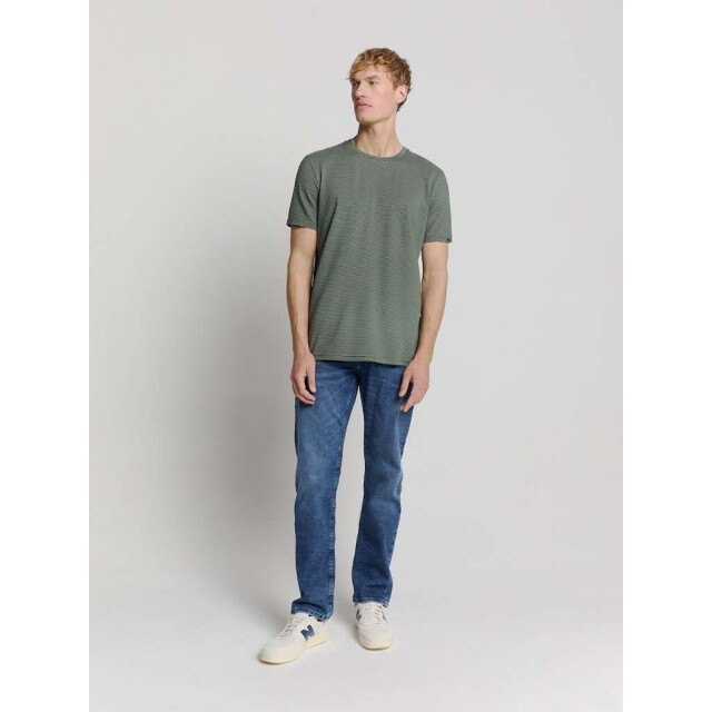 No Excess T-shirt crewneck stripes dark steel 28340471-124 large