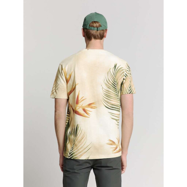 No Excess T-shirt crewneck allover printed sl sand 28350416-015 large