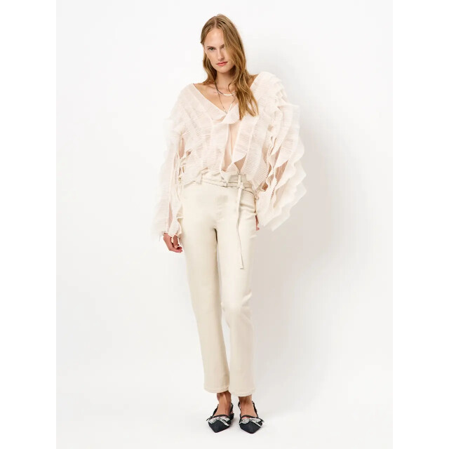 Dante 6 D6 amanda metallic straight cropped jeans D6 Amanda Metallic Straight Cropped Jeans/1175 Butter Cream large