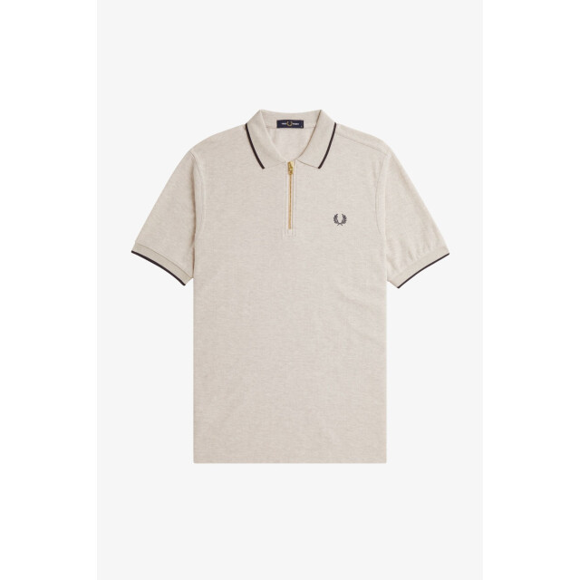 Fred Perry Crepe pique zip neck polo shirt 110.81.0067 large