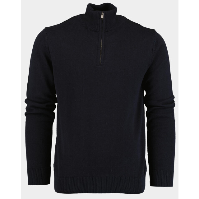 Bos Bright Blue Half zip met halve rits art-302/3527 navy 185066 large