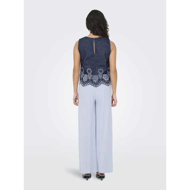 Jacqueline de Yong Jdymargot sl embroidery top wvn blue denim 4349.35.0008 large
