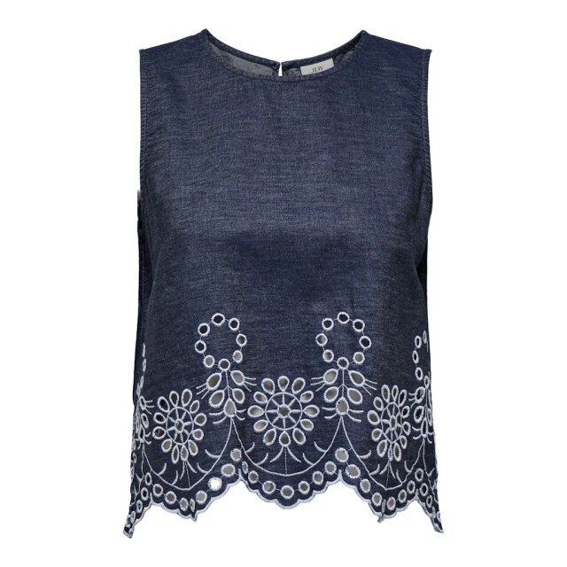 Jacqueline de Yong Jdymargot sl embroidery top wvn blue denim 4349.35.0008 large