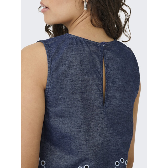Jacqueline de Yong Jdymargot sl embroidery top wvn blue denim 4349.35.0008 large