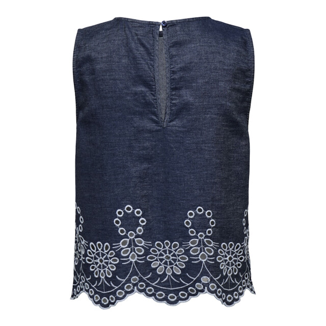 Jacqueline de Yong Jdymargot sl embroidery top wvn blue denim 4349.35.0008 large