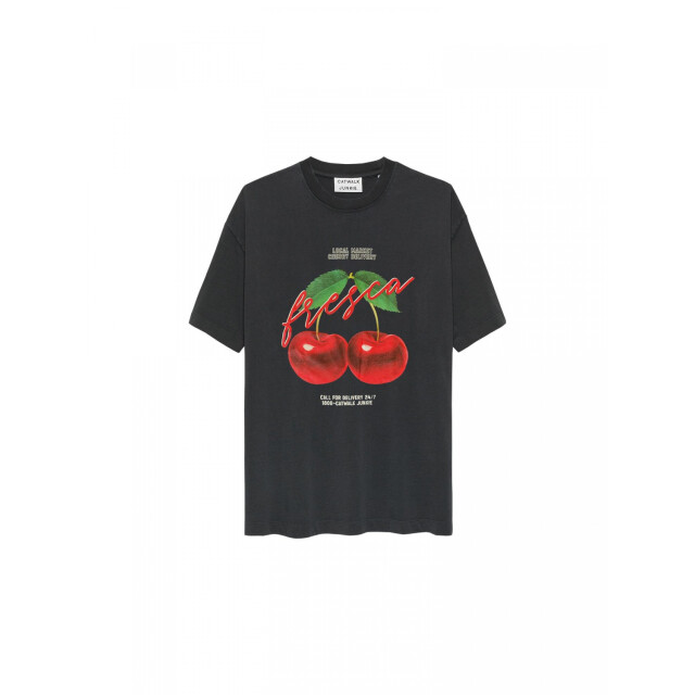 Catwalk Junkie Oversized tshirt met graphic antraciet 2502020229 large