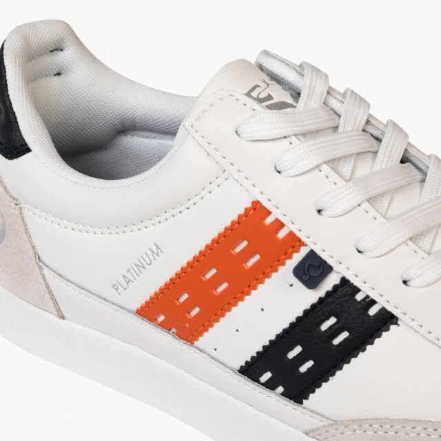 Q1905 Sneaker platinum wit/donkerblauw/oranje QM1253616-000-1 large