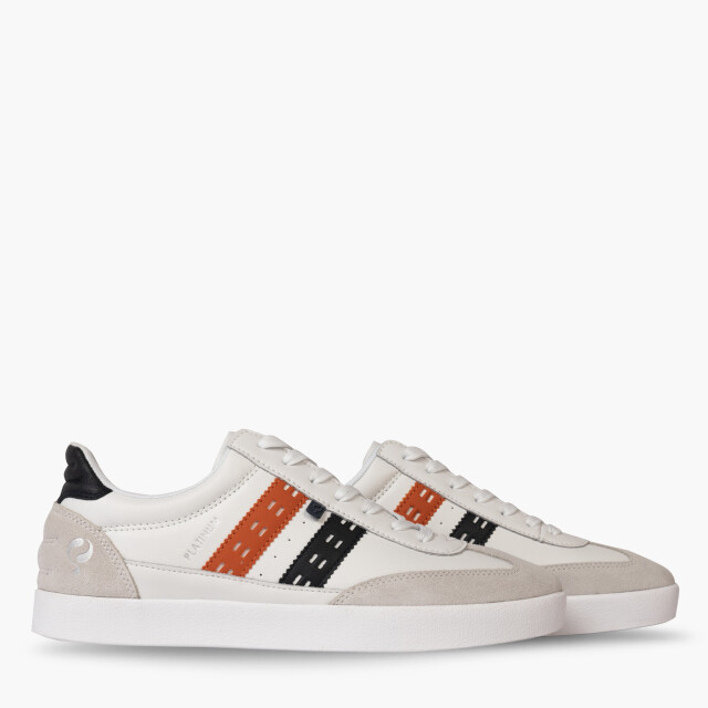 Q1905 Sneaker platinum wit/donkerblauw/oranje QM1253616-000-1 large