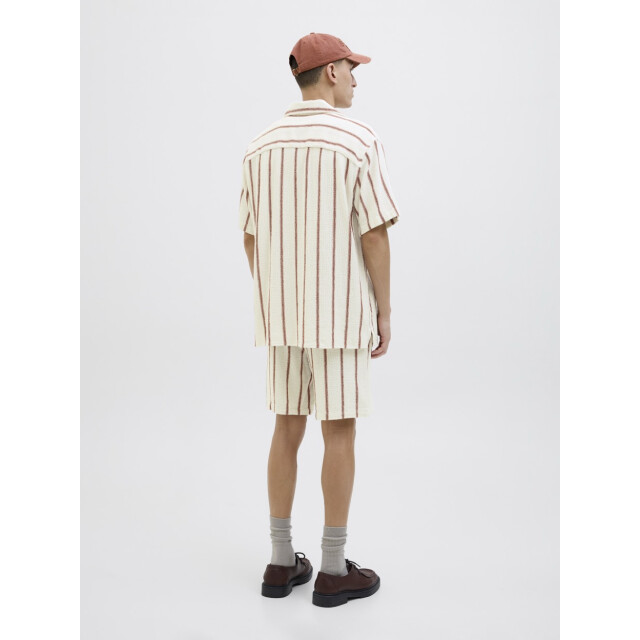 Jack & Jones Jorcoba stripe resort shirt ss sn ecru dessin 5319.08.0008 large