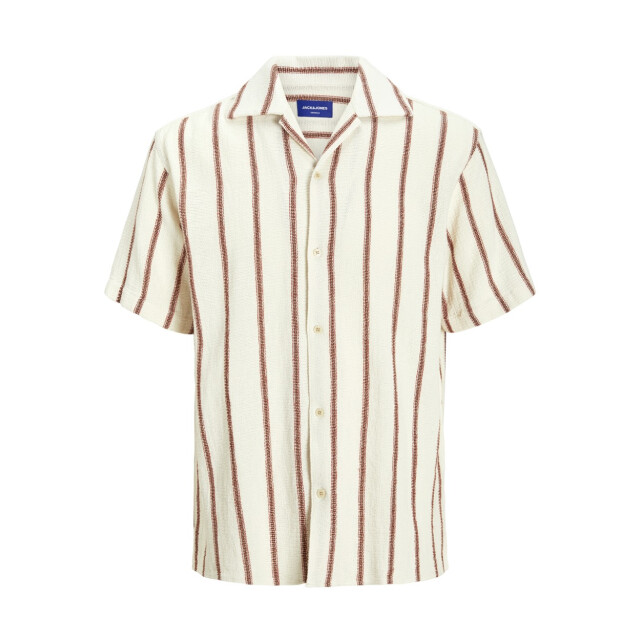 Jack & Jones Jorcoba stripe resort shirt ss sn ecru dessin 5319.08.0008 large