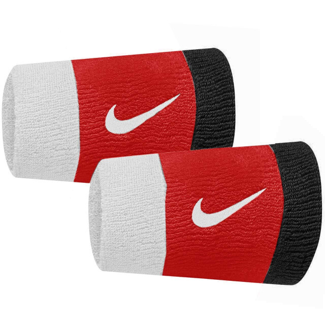 Nike Swoosh kleurenblok polsbandje (set van 2) UTMR891_whiteblackred large