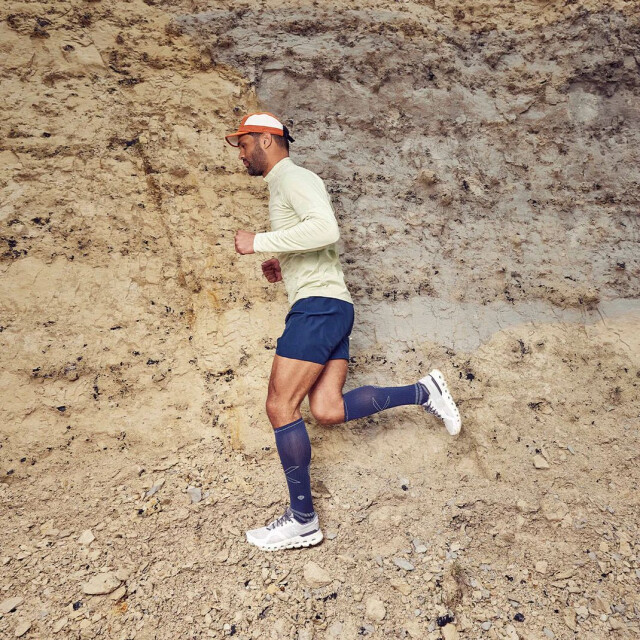 Stox running knee high socks men compressiekous heren marine combi 070985_299-43-47 large