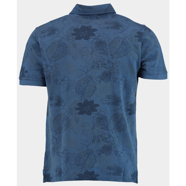 Bos Bright Blue Polo korte mouw polo print 2822425/215 denim 191030 large