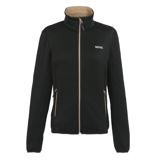 Regatta Dames newhill marl full zip fleecejack UTRG8828_blackwarmtaupe large