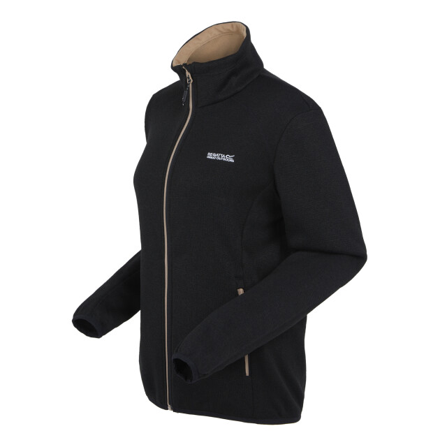 Regatta Dames newhill marl full zip fleecejack UTRG8828_blackwarmtaupe large
