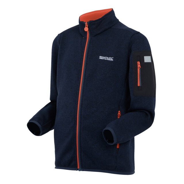 Regatta Kinder/kinder newhill fleece jas UTRG8902_midnighttangerinetango large