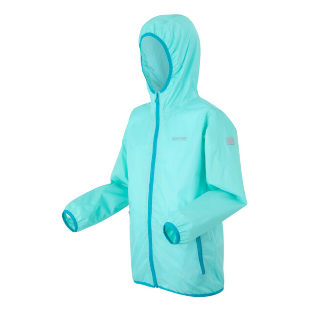 Regatta Groot buitenshuis kinderen/kinderen lever ii packaway rain jacket UTRG1885_arubablueexoticplume large
