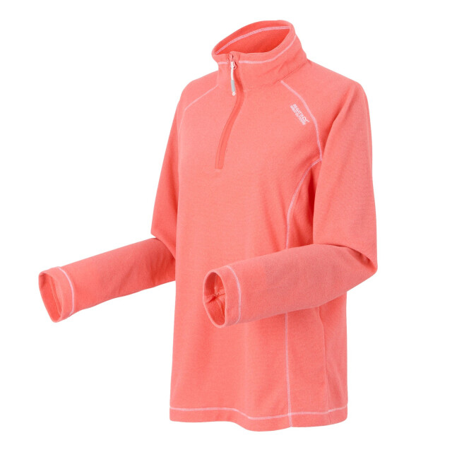 Regatta Geweldige outdoor dames montes half zip fleece top UTRG1953_peachbloomshellpink large