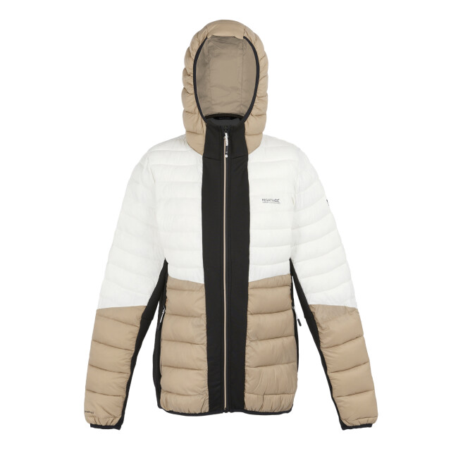 Regatta Dames leedre hybride jas met capuchon UTRG12018_blackwarmtaupe large