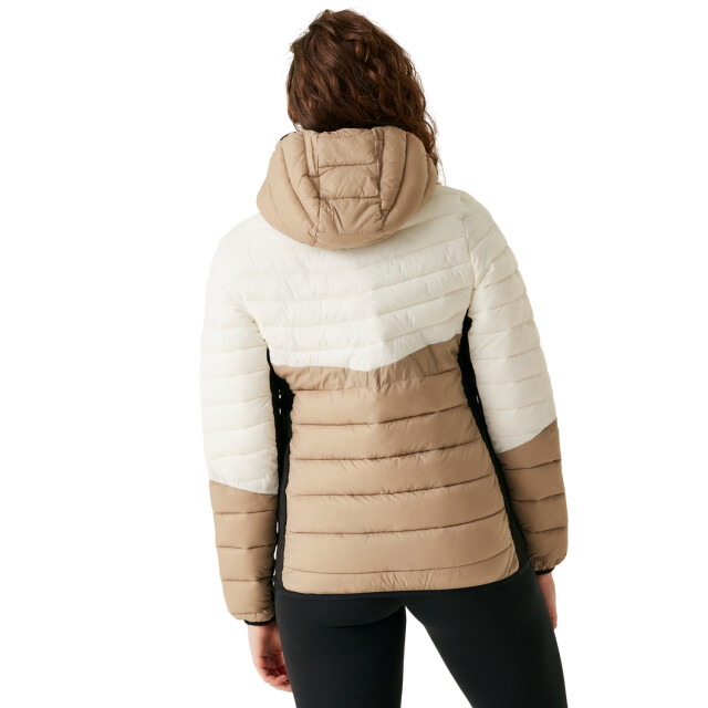 Regatta Dames leedre hybride jas met capuchon UTRG12018_blackwarmtaupe large