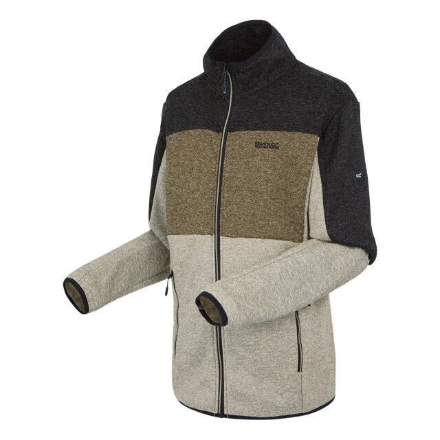 Regatta Heren elram full zip fleece UTRG12015_goldensandtreetopblack large Regatta Heren elram full zip fleece UTRG12015_goldensandtreetopblack large