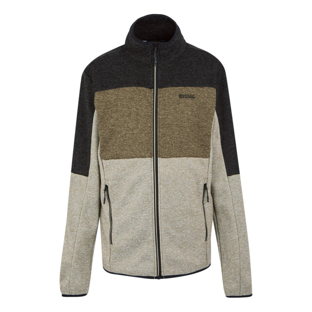 Regatta Heren elram full zip fleece UTRG12015_goldensandtreetopblack large Regatta Heren elram full zip fleece UTRG12015_goldensandtreetopblack large