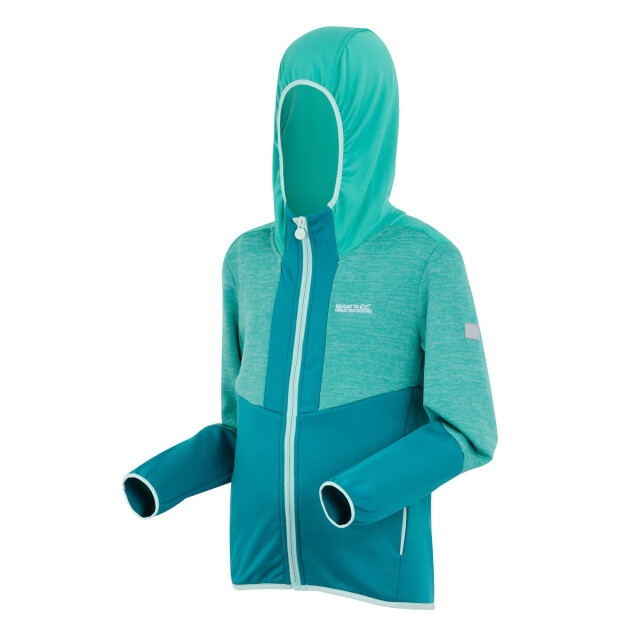 Regatta Kinder/kids dissolver x fleece full zip hoodie UTRG12008_exoticplumeturquoiseicymorn large
