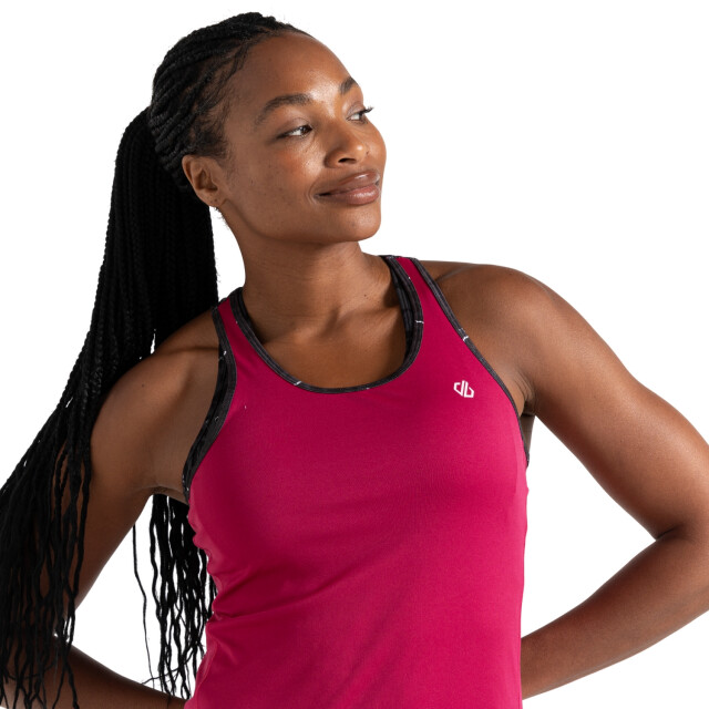 Dare2b Dames bolt dash print vest top UTRG11968_berrypinkblack large